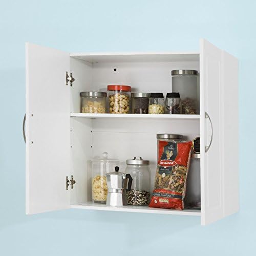 SoBuy FRG231-W, Kitchen Bathroom Wall Cabinet Wall Storage Cabinet Unit with Double Doors, 60x30x60cm, White