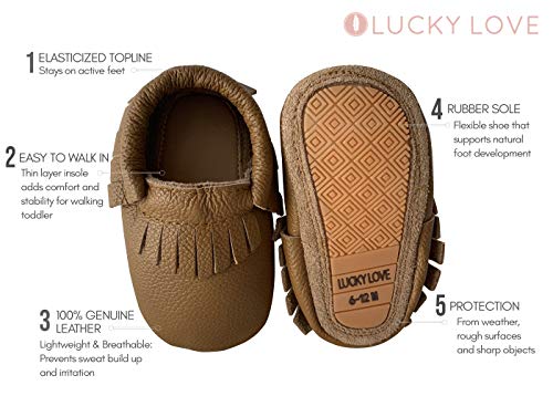 Lucky Love Christening Shoes For Girls And Boys 18-24 Months Baby Moccasins (8 Infant, Hard Sole Gold) #TOP2