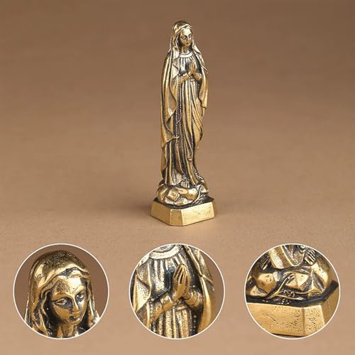 Estatua pequeña Virgen María Nuestra Señora de Lourdes miniatura 2