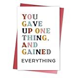 Qiavor Funny Sober Anniversary Card, Sobriety Gift for Man Woman, Staying Sober Card for Family Friends, You Gave up One Thing and Gained Everything