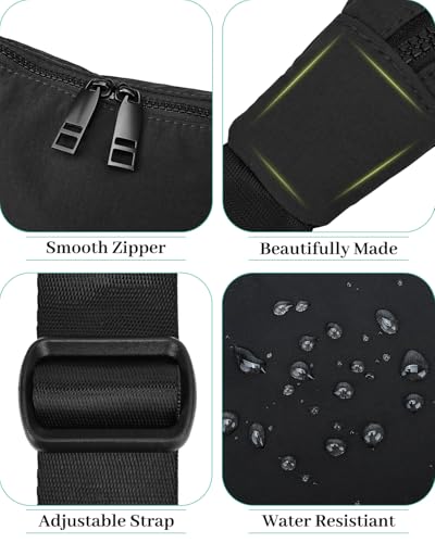 Image of Iioscre Medium Nylon Crossbody Crescent Bag for Women Men, 2 Zippers Crossbody Hobo Bag with Adjustable Strap & Inner Pockets