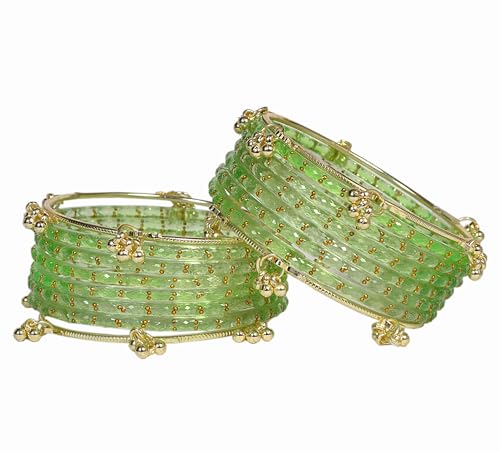 Image of Swara Creations Kashmiri Ghungroo glass Bangles set | Viral Raindrop Multi Set for Women and Girls | Set of 16 Pcs (SKU415)