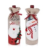 【Design pratique avec cordon de serrage】: chaque housse de décoration de Noël est équipée d'un cordon de serrage intégré, qui est facile à fermer et à ouvrir, et pratique à transporter et à accrocher. Le tissu de doublure du sac cadeau d'alcool peut garder votre bouteille de vin loin de la poussière grâce au cordon de serrage.