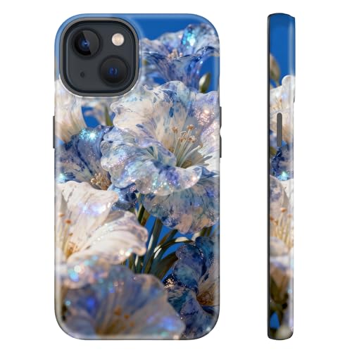 sallvmbek for iPhone 14 Case/iPhone 13 Case 6.1 inch,Cute Flowers Print Pattern Aesthetic Design,TPU and Hard PC Protective Shockproof Slim Phone Cover for Women Girls