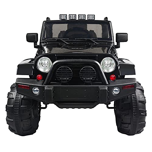 Child Car Ride On Truck 12V Battery Powered Electric With 2.4 Ghz Parental Remote Control Led Lights Double Open Doors Safety Belt Music Mp3 Spring Suspension (White) #TOP29