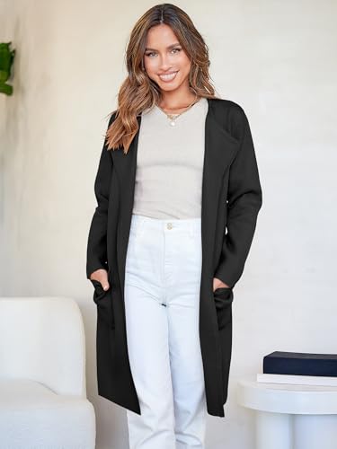 Image of ANRABESS Womens Cardigan Sweater Open Front Knit Long Coatigan Dressy Casual Jacket Coat 2026 Fall Outfits Classy Clothes
