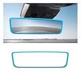 Sylvil Car Rear View Mirror Protector Frame, Silicone Auto Rearview Mirror Protection Cover Compatible with Model 3/ Y, Interior Rear View Decoration Trim Frame, Car Accessories (Sky Blue)