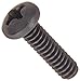 Steel Pan Head Machine Screw, Black Oxide Finish, Meets ASME B18.6.3, #2 Phillips Drive, #6-32 Thread Size, 1/2" Length, Fully Threaded, Import (Pack of 100)
