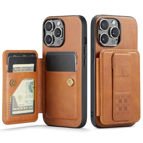 Étui de téléphone en cuir iPhone 11 marron avec support vidéo et porte-carte