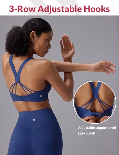 Image of baleaf Sweatleaf Adjustable Sports Bras for Women, Padded Racerback Yoga Bra, High Impact Molded Cup Workout Bra