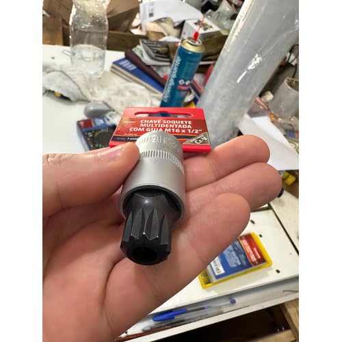 Chave Soquete Multidentada M16 x 1/2 para Bujão de Câmbio, Compatível com VW Golf, Polo, Fox