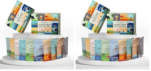 Image of Teabox Authentic Indian Spiced Chai Trial Pack | 20 Unique Chai Blends x 30g | 600 g | No Artificial Flavors | Small-Batch Crafted (Pack of 2)