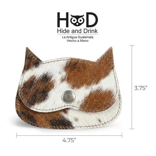 Image of Hide & Drink, Cat Shape Wallet Handmade from Full Grain Leather - Furry