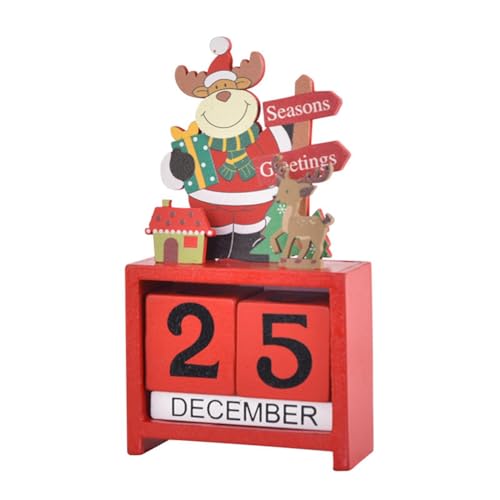 iFutniew Calendrier de table de Noël, numéro de table, date, blocs en bois, calendrier de Noël, calendrier de bureau, décoration de Noël C – vue 7