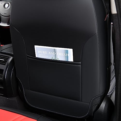 Image of FLORICH Seat Covers for Cars, Waterproof Seat Covers, Leather Car Seat Covers 2 Pack, Universal Seat Cushion Protector for Most Cars Trucks SUV-Black&Red