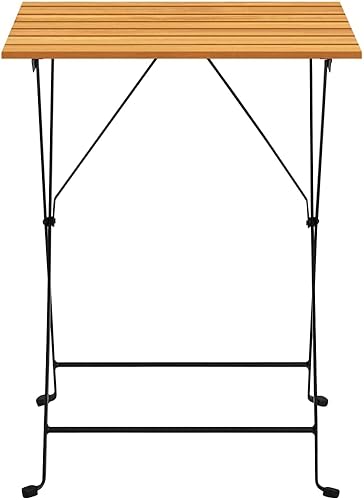 Miniatura 9 de vidaXL Juego de 3 piezas de bistró plegable, mesa de bar y silla para patio, juego de comedor para porche, silla plegable, estilo industrial, madera