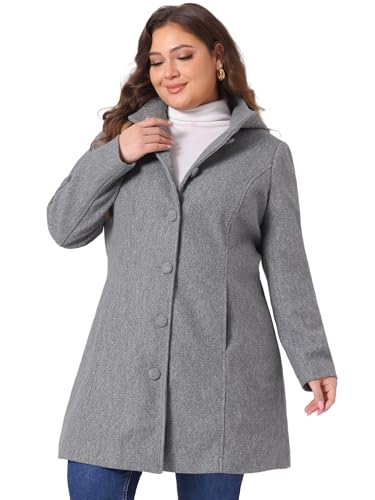 Agnes Orinda Peacoat for Women Plus Size Elegant Single Breasted Detachable Hooded Overcoat Trench Coat Jacket2