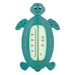 reer Baby-Badethermometer Schildkröte | niedliches Tiermotiv, kindersicheres Bade-Thermometer, Optimale Badetemperatur, quecksilberfrei, Thermometer mit hohem Messbereich und übersichtlicher Skala