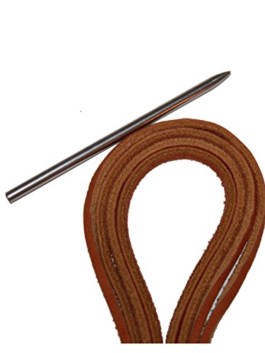 Tofl Leather Boat Shoe Lacing Kit | 45 Inches | 1 Needle And 2 Strips [1 Pair] | Tan #TOP5