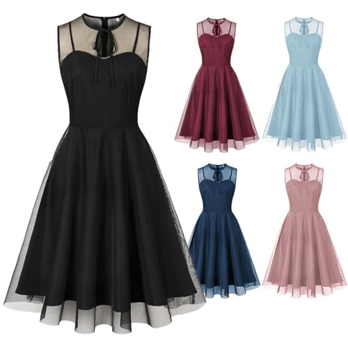 Robe en maille mi-longue sans manches confortable taille XL - 3