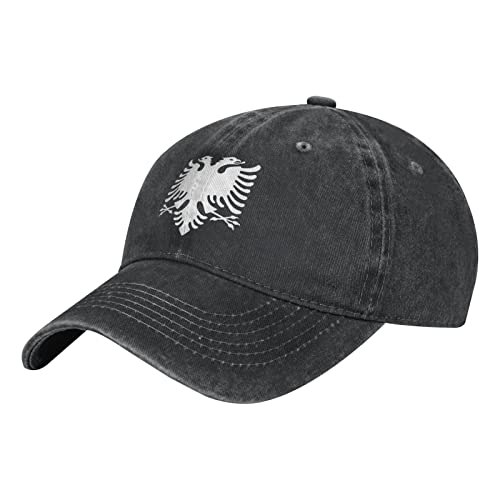 Dad Hat Unisex Cotton Low Profile White Albanian Eagle Baseball Cap, White, One Size