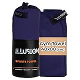 illusion Small Microfibre Gym Towel for Active Sports (40x80cm) - Lightweight Quick Dry Towel - Ideal for Cardio, Cycling, Strength Training, Yoga, and Running, Perfect for Athletes Training Outdoors - Image 1