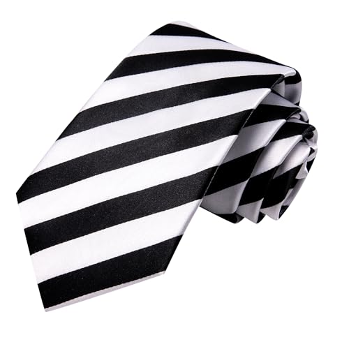 Image of Hi-Tie Silk Ties for Men Plaid Paisley Striped Necktie Pocket Square Cufflinks Set Formal Business