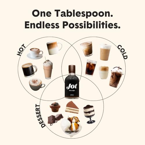 Image of Jot Coffee Concentrate (Caramel) High Caffeine Cold Brew Coffee Concentrate Liquid for Iced Coffees, Instant Espresso, Hot or Cold Instant Coffees - Makes 14 Cups, 150mg Caffeine /Tbsp, Sugar Free