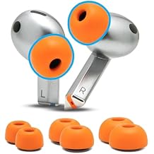 WC TipZ Galaxy Memory Foam Ear Tips Compatible with Samsung Galaxy Buds Pro 3 & Pro 4 by Wicked Cushions | Improved Comfort, Tighter Seal & Better Foam Rebound Time | Orange