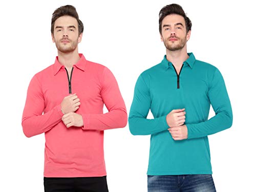 Image of Men's Full Sleeve Zip Collared Neck Pack of 2