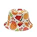 IHAUIUE Novelty Fruit Print Bucket Hat Summer Fisherman Cap Reversible Packable Sun Hats for Women, Men, Colorful Fruit