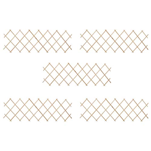 PETSOLA Kstyhome Clôture en Treillis pour Plantes Treillis en Bois Extensible 5 pcs 180x60 cm
