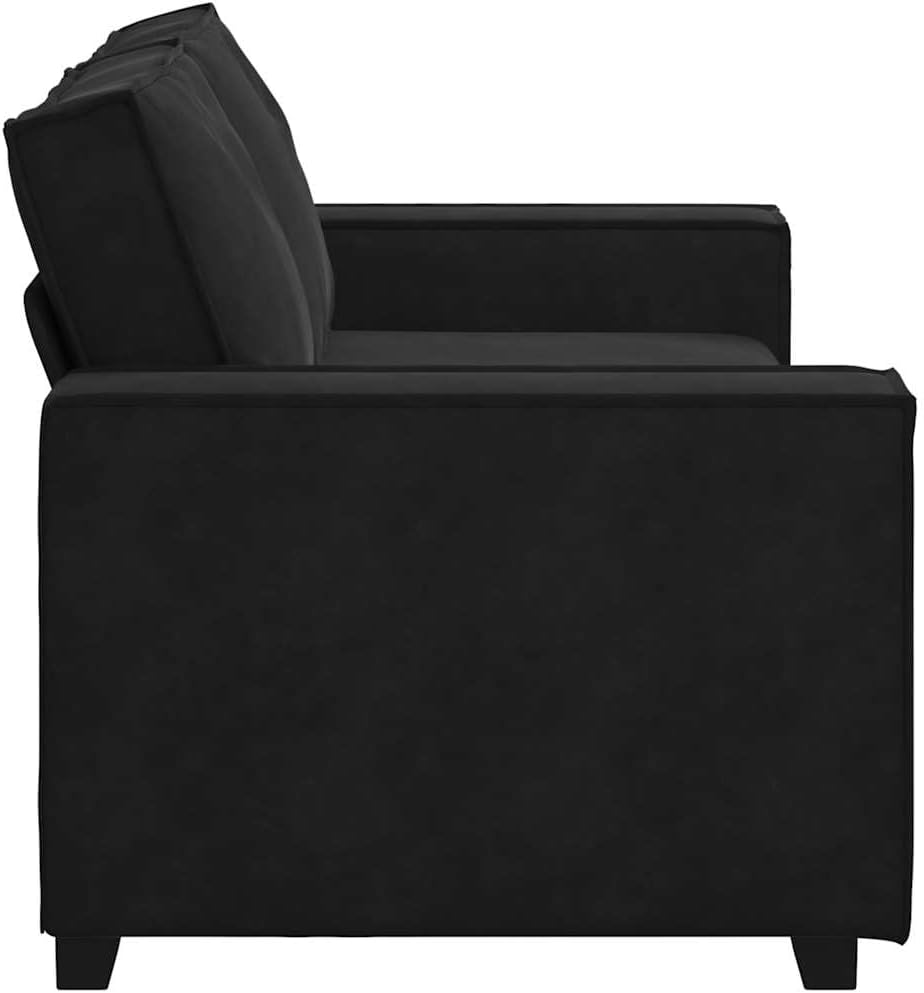 2-Seater Sofa Black Velvet Living Room Furniture