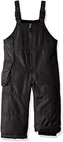 LONDON FOG Girls' Big Classic Snow Bib Ski Snowsuit, New Black, 14/16