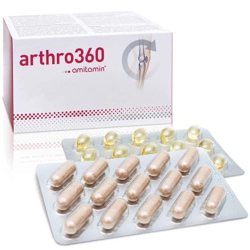 amitamin arthro360 Komplex | Glucosamin, Chondroitin, MSM, Omega3 plus 12 weitere Mikronährstoffe | 120 Kapseln | Apothekenqualität seit 2010 | deutsche Herstellung | einzeln hygienisch verpackt