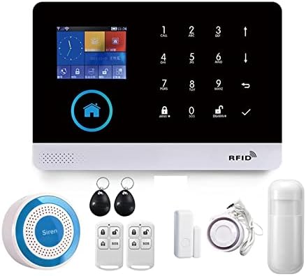UGPET Wifi Alarm System Smart Home WiFi GSM Alarm System For Home With Motion Sensor Wireless Siren Night Vision IP Camera Tuya (Color : H-103, Size : E)