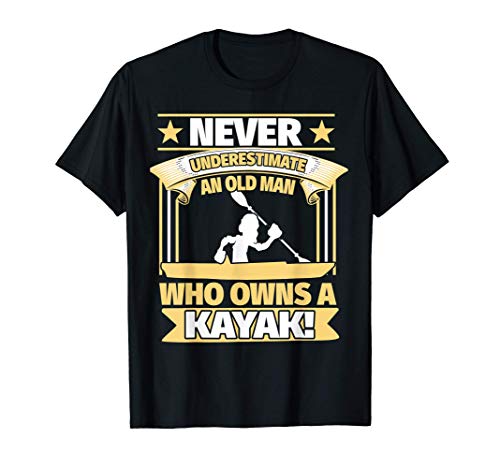 Mens Old Man With a Kayak - Senior Kayaker T-Shirt