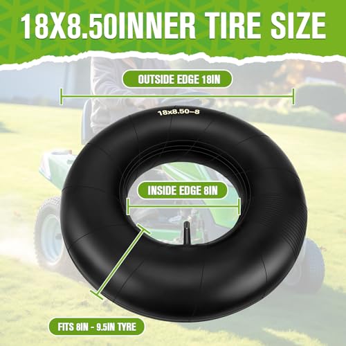 18x8.50-8/18x9.50-8 Inner Tube, with TR-13 Valve Stem - 18x8.50/9.50-8 Replacement Inner Tube For Golf Cart,Tractor,Lawn Mower,Hand Trucks, Wheelbarrows, and More (2-Pack) - Thumbnail 4