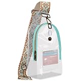 Clear Sling Bag Stadium Approved, Women PVC Transparent Crossbody Purse Bag with Wide Adjustable Gui