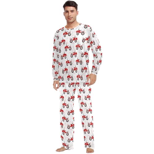 Unisex Pajama Set Old Wheeled Tractors Family Matching Long Sleeve 2 Piece Sleep Lounge Set for Men & Women2
