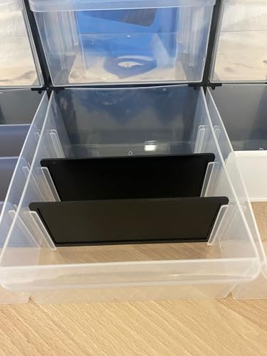 30 Stück Trennplättchen Trennwand Groß passend für Stanley Kleinteilemagazin 1-93-978/981 (Schwarz)