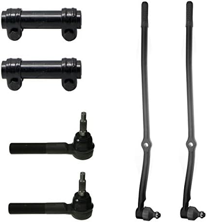 6Pc Front Inner Outer Tie Rods & Adjustment Sleeves - Driver & Passenger Side For 2000-2001 Dodge Ram 1500 4Wd - 2000-2002 Dodge Ram 2500 4X4] - 2000-2002 Dodge Ram 3500 4Wd