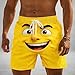 Sinzelimin Men's Funny Beach Shorts Novelty Print Holiday Casual Beachwear Fashion Lace up Elastic Waist Swim Trunks S-5XL