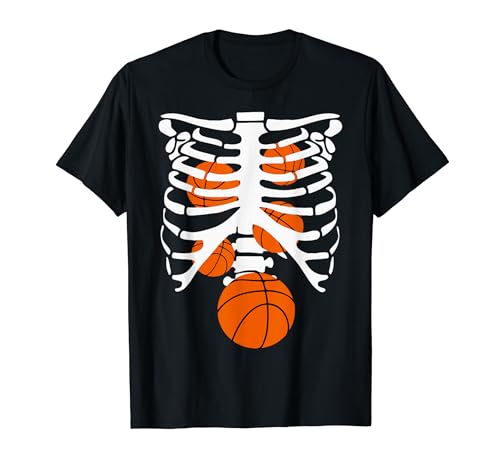 Basketball Skeleton Rib Cage X-Ray Spooky Halloween Costume Camiseta