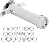 1 Set Silver Clay Extruder, Multifunction Mud Extruder Sculpture Tool Modeling with 19Pcs Tip Molds for Clay...