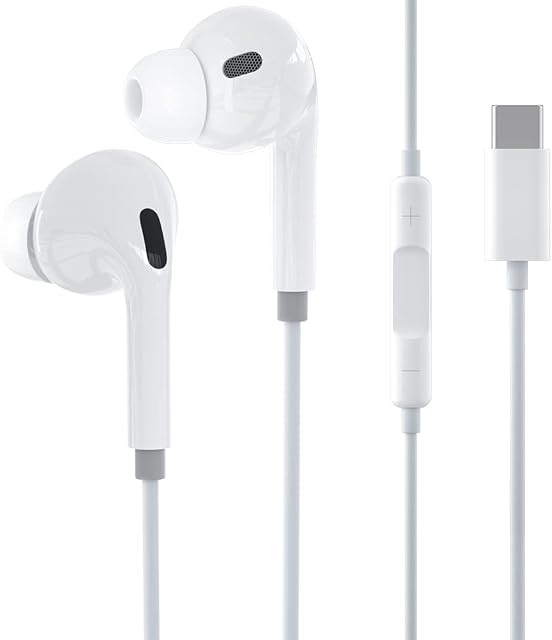 iMangoo USB C Headphones Type C Earphones for Samsung S20 FE A53 A33,in Ear Wired Earbuds Headphones HiFi Stereo with Mic and Volume Control for Galaxy Z Flip 4 S22 Ultra S21 S23+ Pixel 6a 6 Oneplus