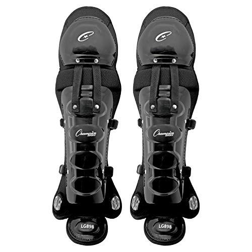 Champion Sports Ultra Light Rhino Tek Foam Baseball Umpire Leg Guards, Black (18" Long)
