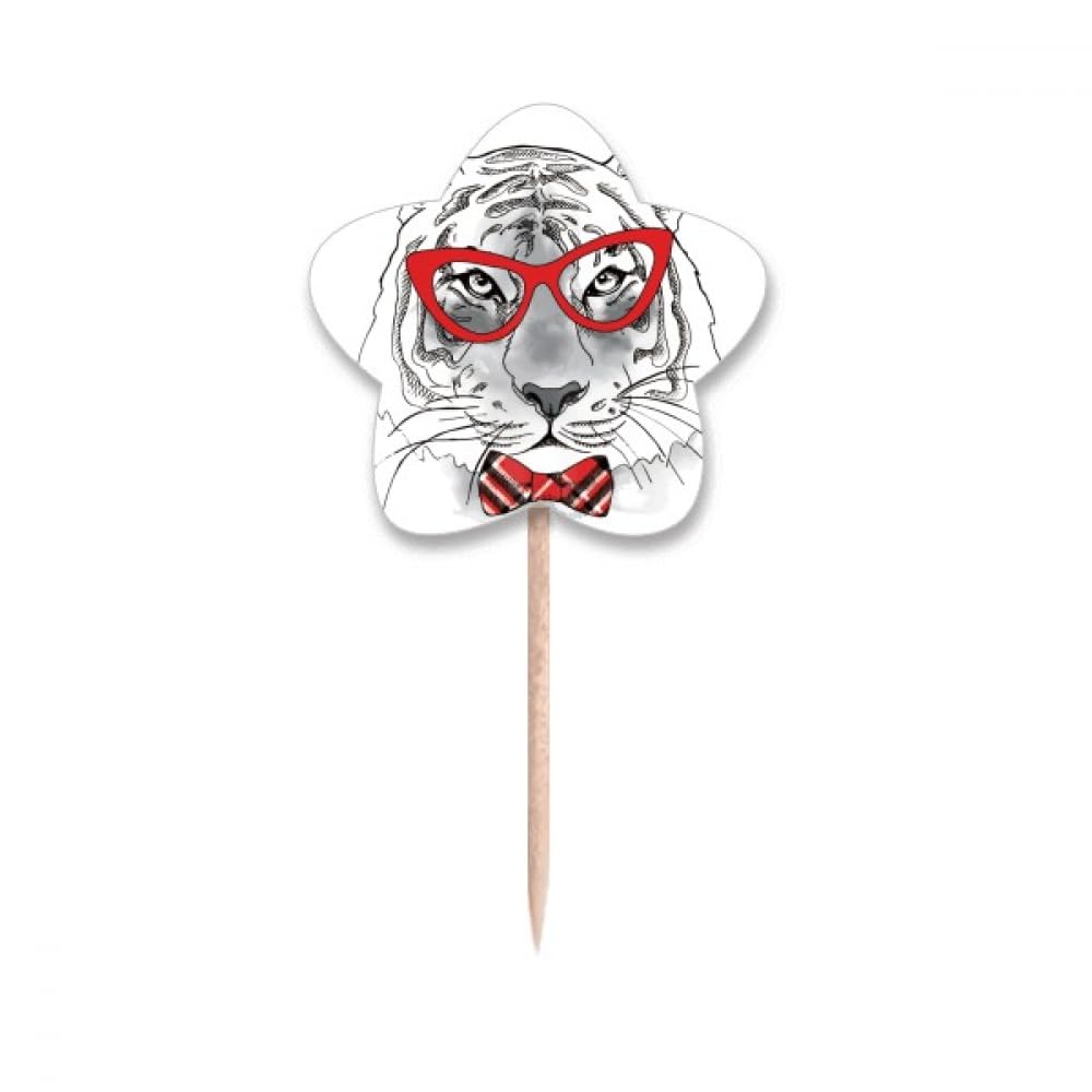Cure-dents tigre lunettes pour décorer un anniversaire enfant ou buffet