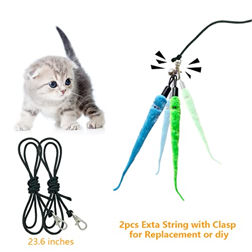 Vovamo Cat Toys Interactive Cat Toy Wand Kitten Toys 2Pcs Retractable Cat Wand Toy And 9Pcs Cat Feather Toys Teaser Refills, Cat Fishing Pole Toy For Indoor Cats. #TOP2