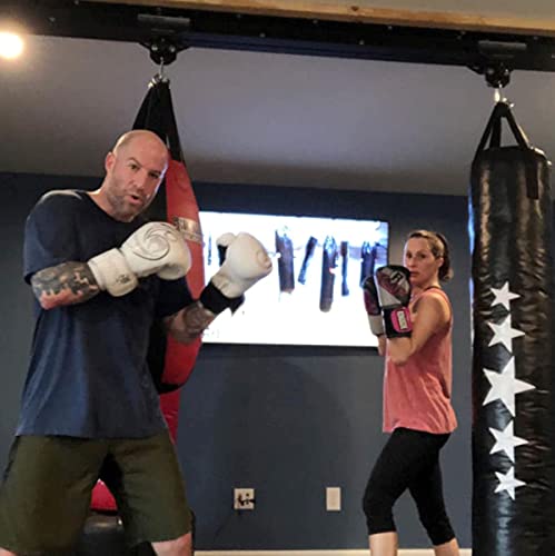 Firstlaw Fitness I-Beam Rolling Mount for Punching Bag & 4 Foot Rail Combo - Black Rolling Mount - Made in the USA